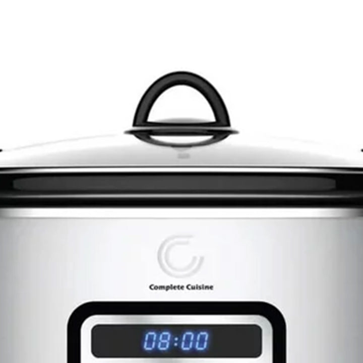 Complete Cuisine CC-6300PG-SS Digital 6-Quart Oval Slow Cooker - VMInnovations