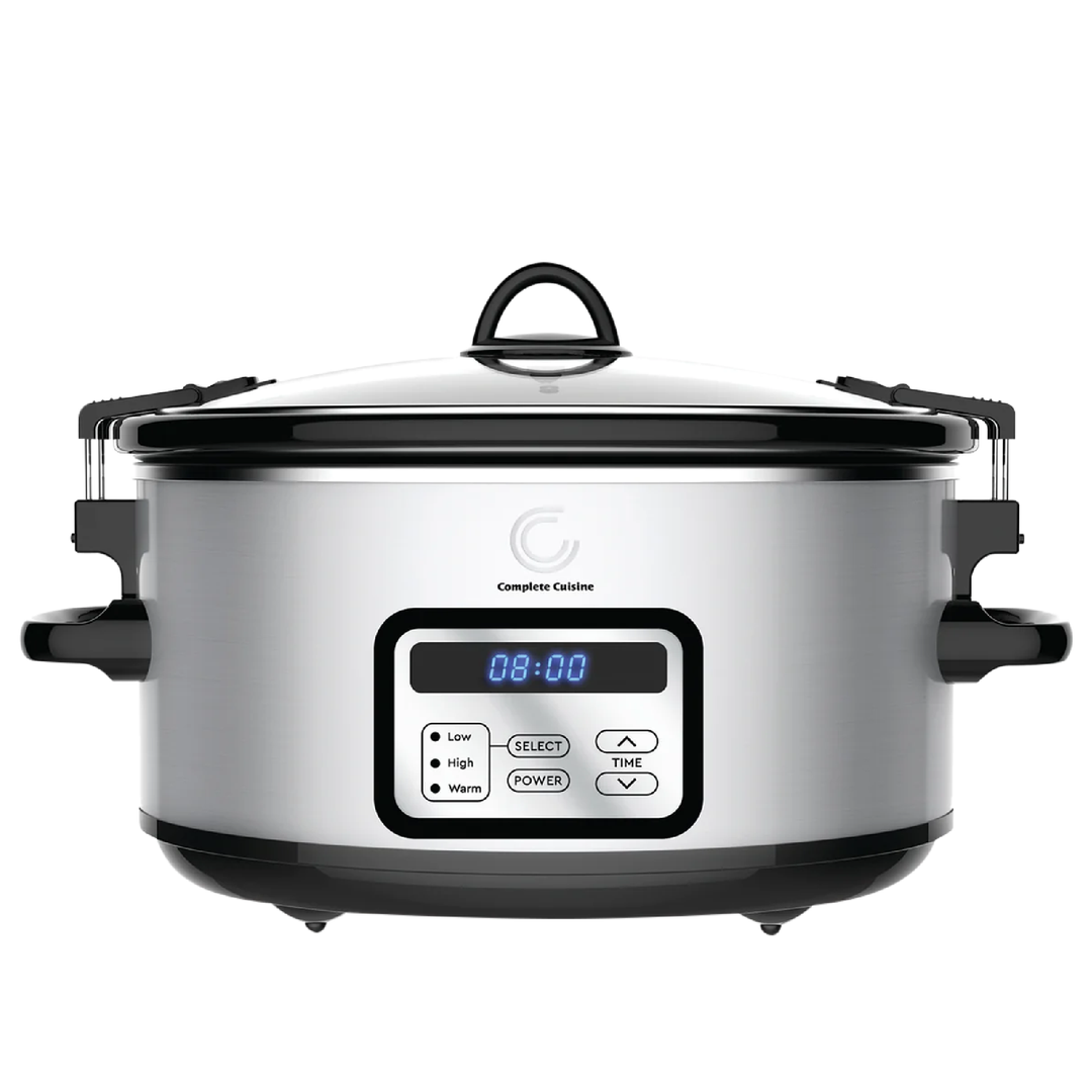 Complete Cuisine CC-6300PG-SS Digital 6-Quart Oval Slow Cooker - VMInnovations
