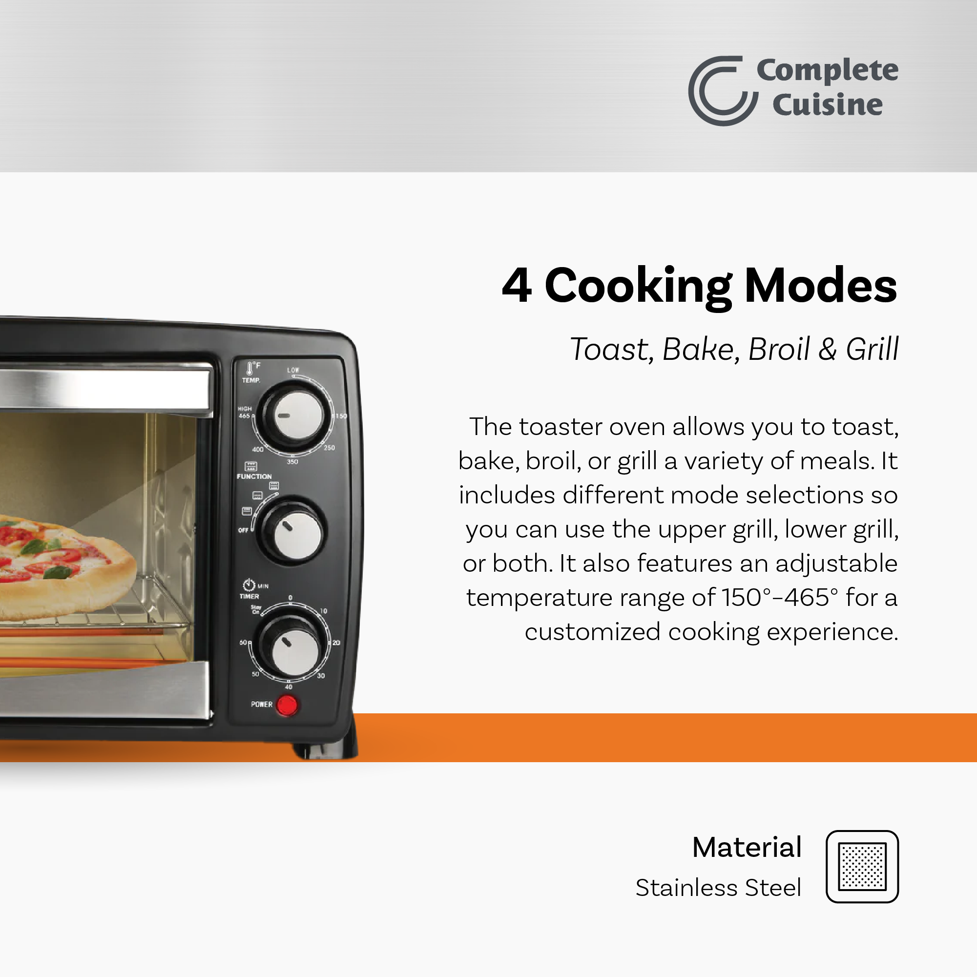 Complete Cuisine CC-TST6000 20-Liter Toaster Oven for Baking and Broiling - VMInnovations