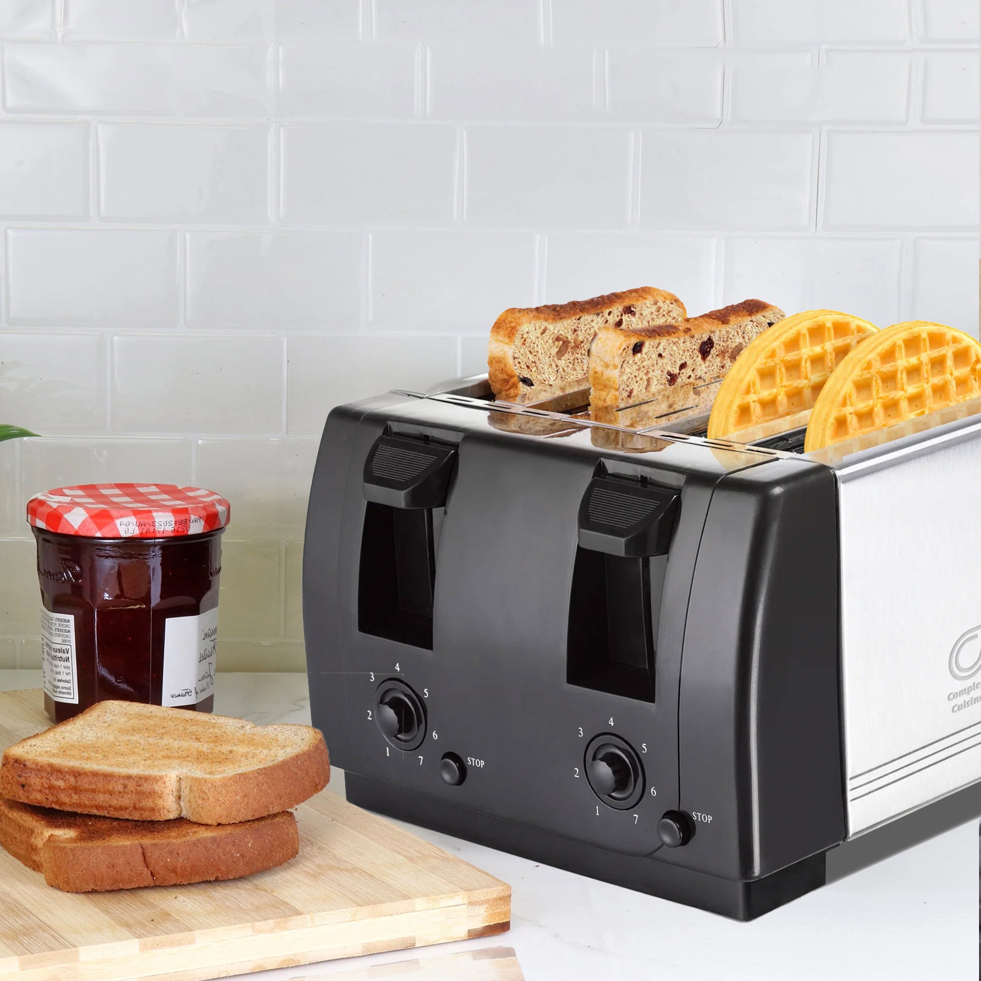 Complete Cuisine 4-Slice Toaster, 1300W Electric Toaster w/4 Slots (Open Box) - VMInnovations