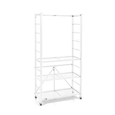 Origami R2 Series Folding Steel Storage Rack with Adjustable Shelves, White