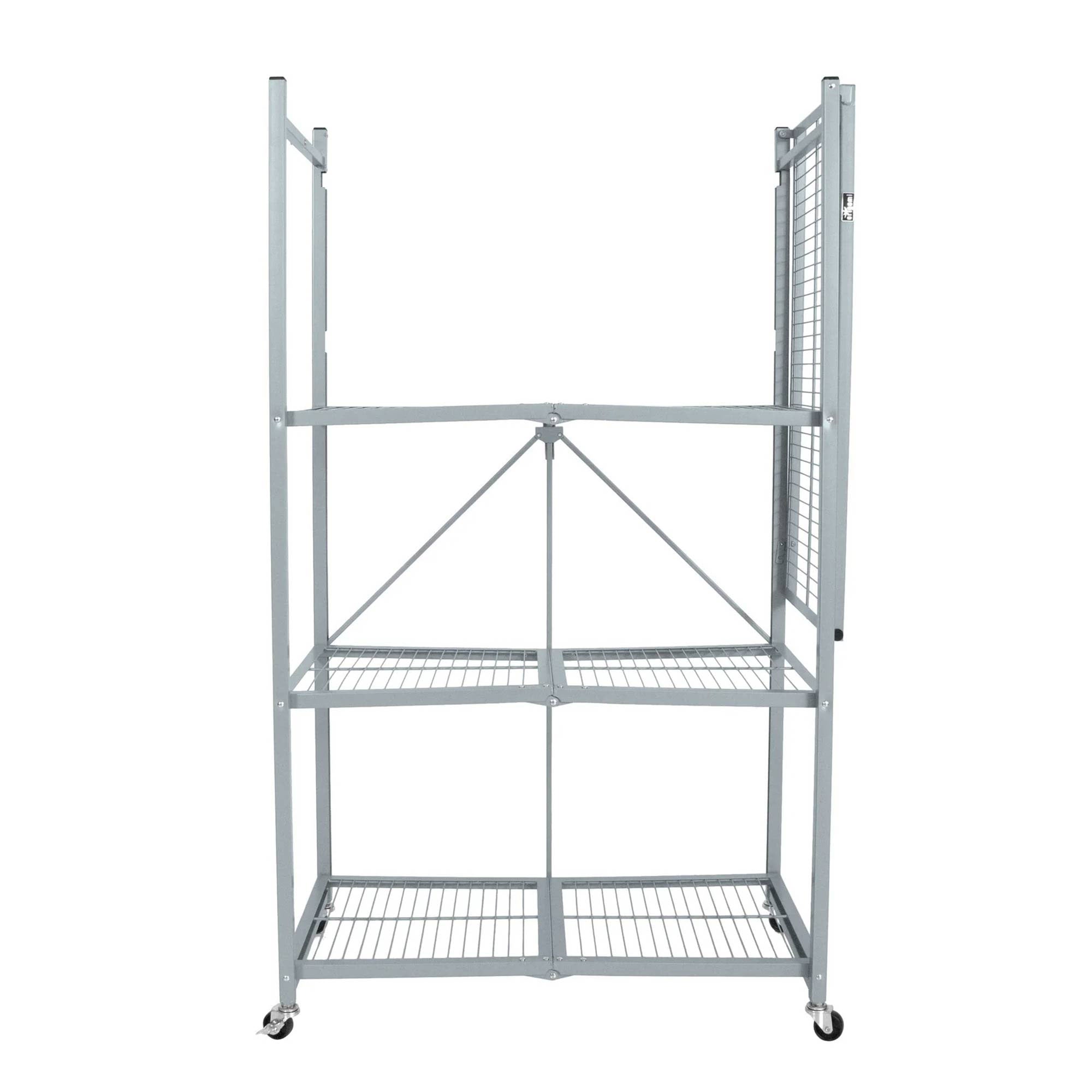 Origami R5 Foldable 4 Tier Storage Rack w/ Wheels, Pewter, Certified Refurbished - VMInnovations