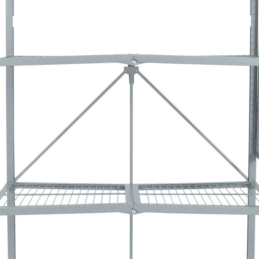 Origami R5 Foldable 4 Tier Storage Rack w/ Wheels, Pewter, Certified Refurbished