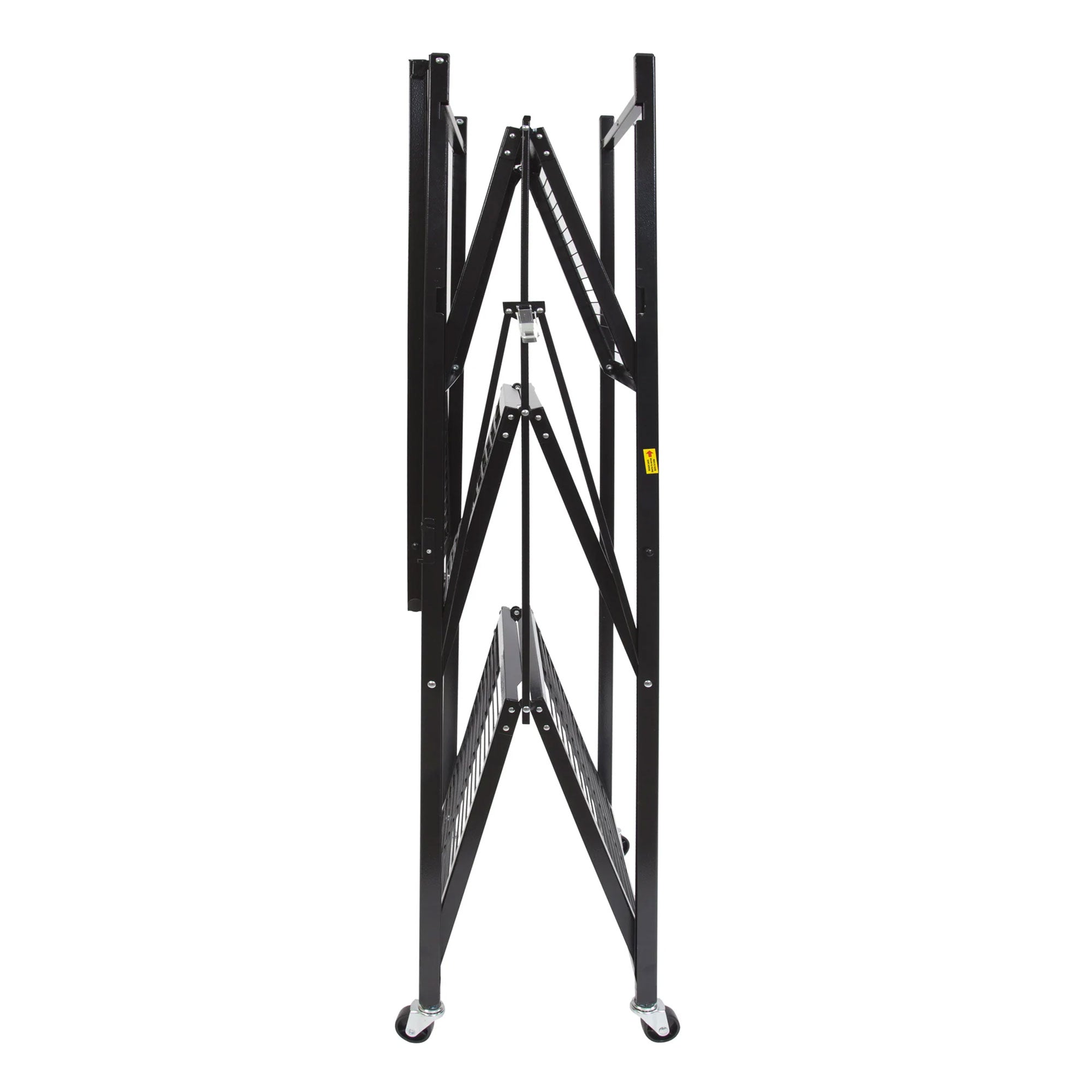 Origami R5 Foldable 4 Tier Storage Rack w/ Wheels, Black, (Open Box) - VMInnovations