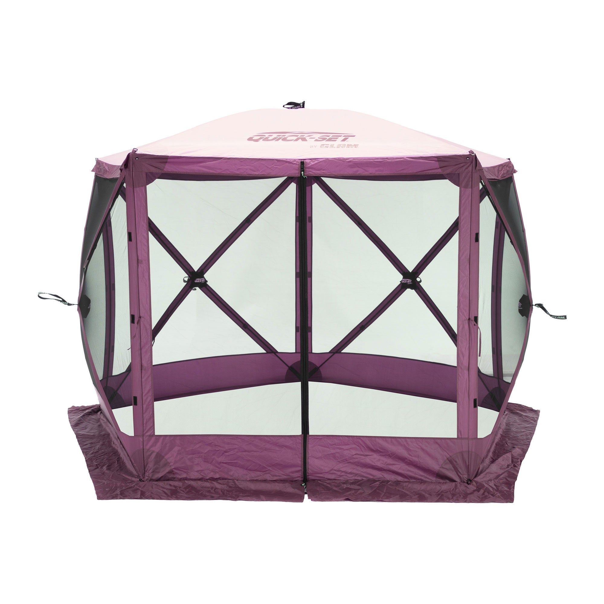 CLAM Quick Set Venture 9x9 Ft Shelter + CLAM Quick Set Tent, Plum (2 Pack) - VMInnovations