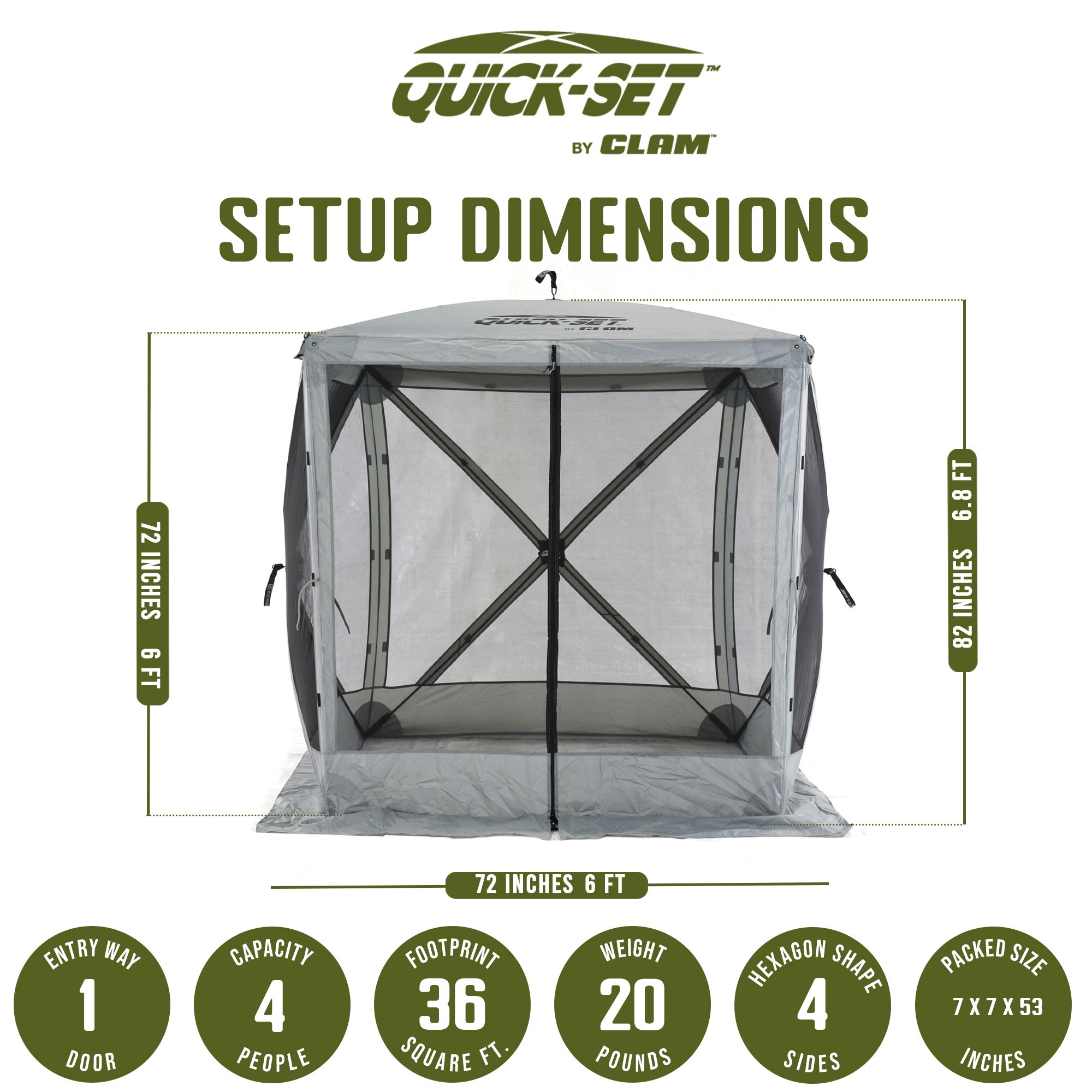 CLAM Quick Set Traveler Outdoor, Gray + CLAM Quick Set Screen, Gray (1 pack) - VMInnovations