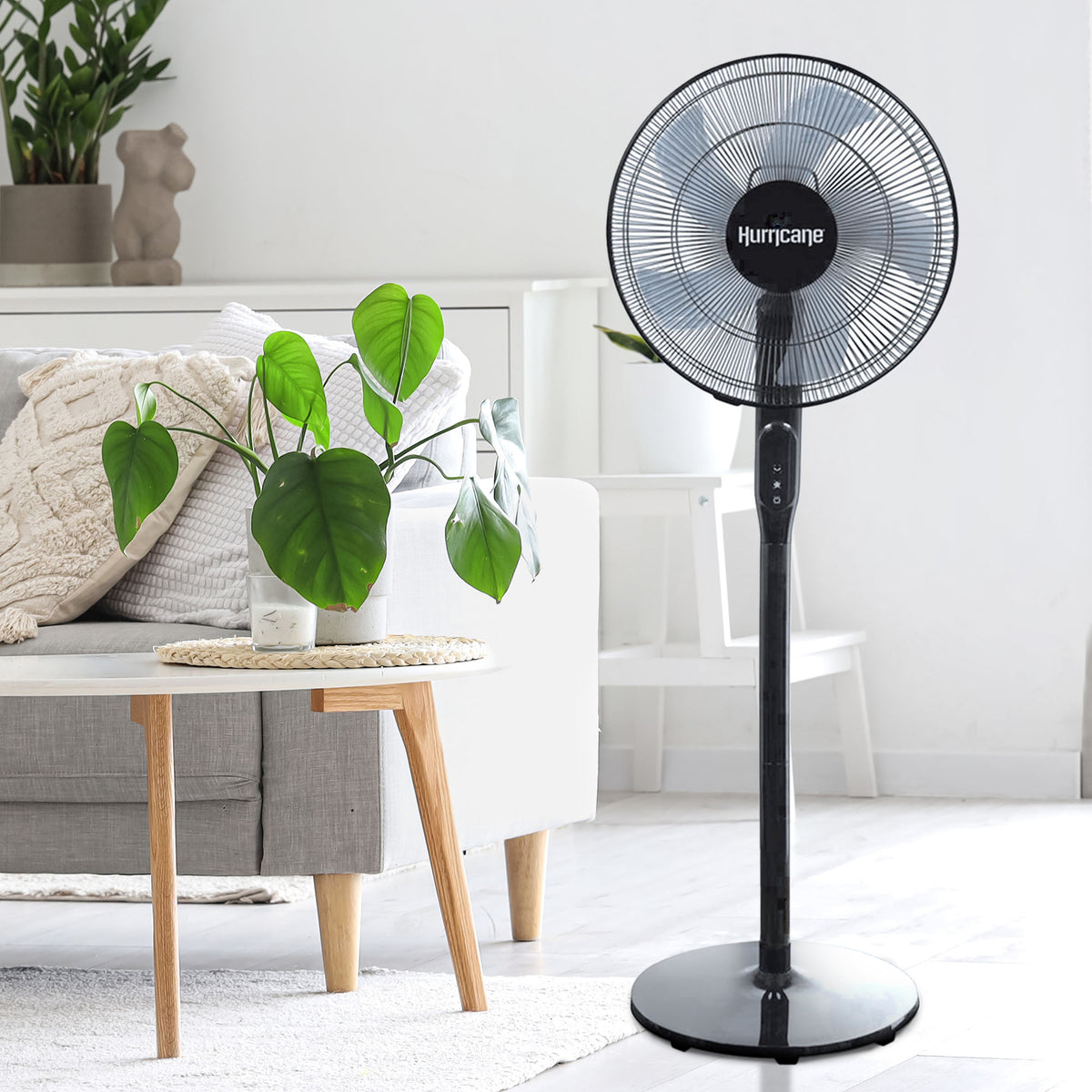 Hurricane 2 Pack 16" Energy Efficient Adjustable Standing Fan, 12 Speed Settings