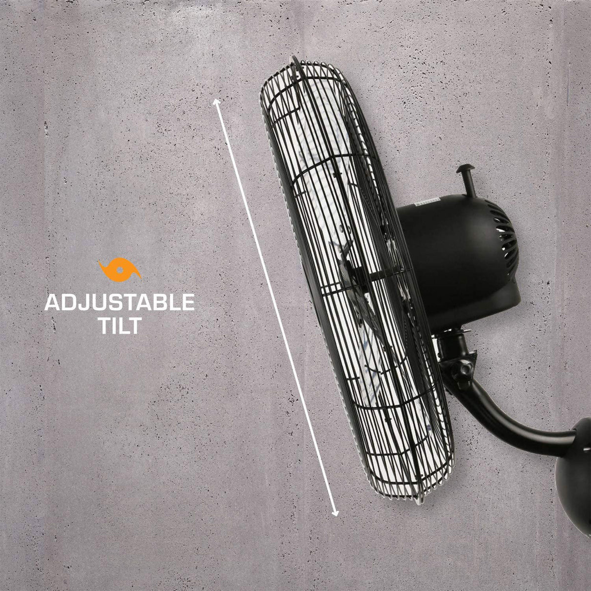 Hurricane 20" Pro Series Metal Wall Mount Hydroponics Fan, Black (Used) - VMInnovations