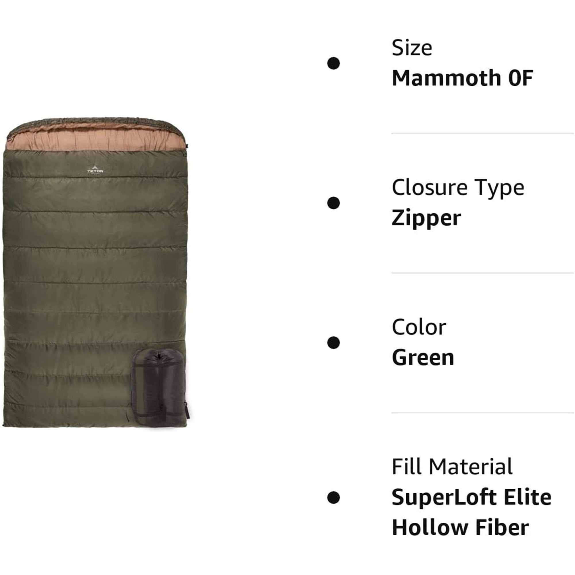 TETON Sports 0 Degree Warm Sleeping Bags for Camping & Base Camp, Green (Used) - VMInnovations