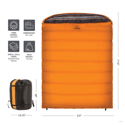 TETON Sports Mammoth 0 Degree Warm Sleeping Bags for Camping & Base Camp, Orange
