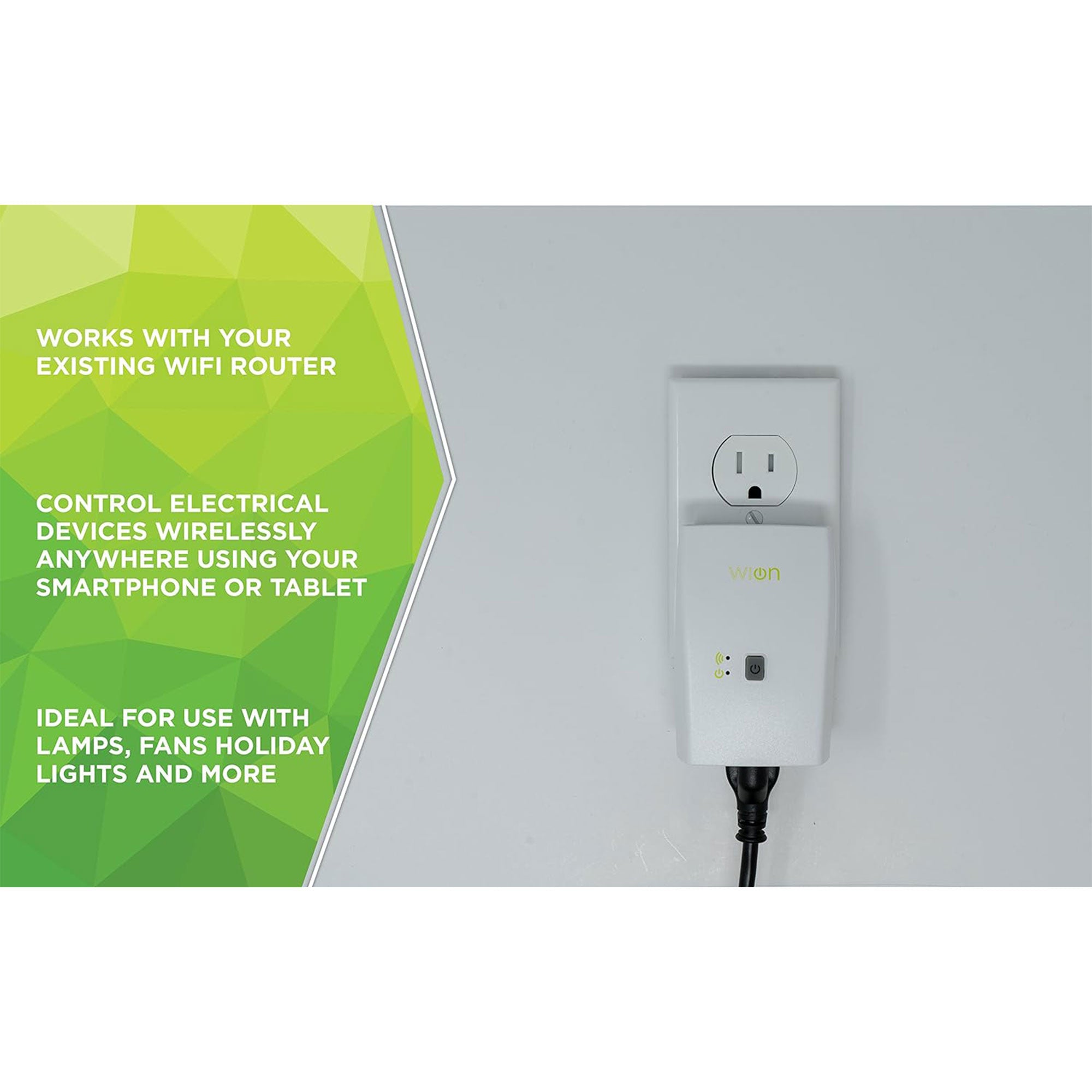Wion 125V 60 Hertz WiFi Receptacle w/Wireless Switch & Timer (Open Box) - VMInnovations