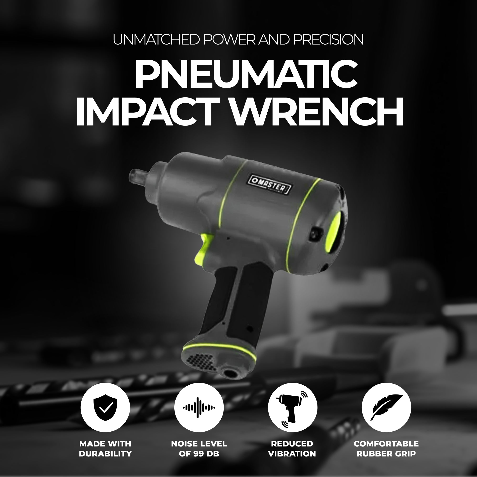 Intradin Import and Export Master Mechanic Pneumatic Impact Wrench with Grip - VMInnovations