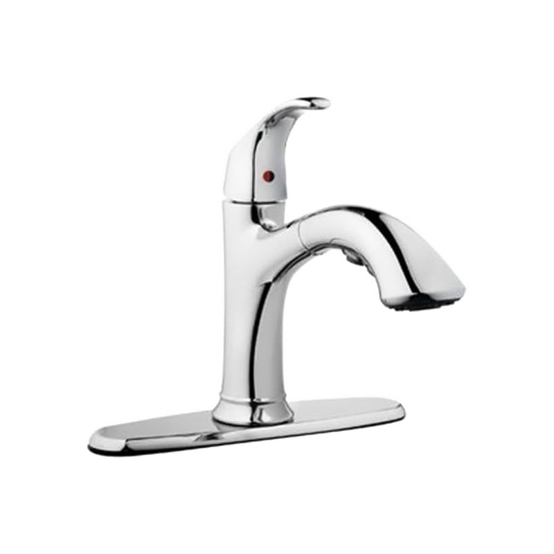 HomePointe Single Loop Handle Kitchen Faucet With Pull Out Spray, Chrome Finish