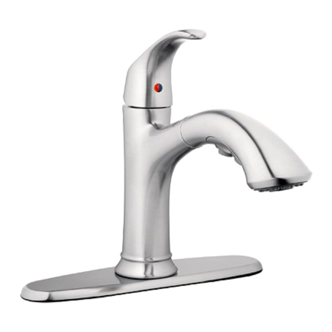 HomePointe Single Loop Handle Kitchen Faucet With Pull-Out Spray, Brushed Nickel - VMInnovations