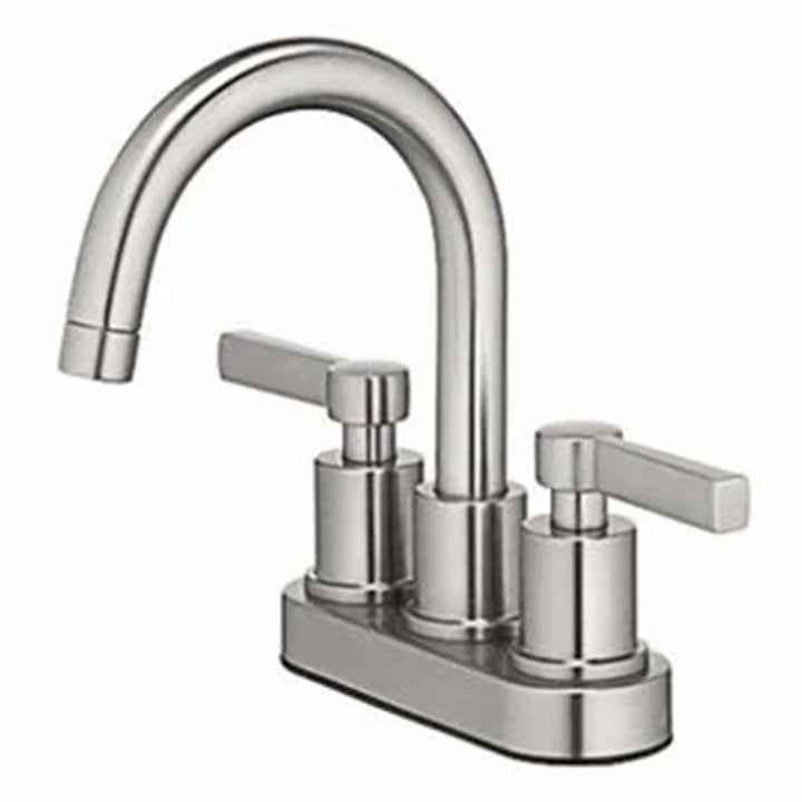 HomePointe Mid-Arch Double Handle Lavatory Faucet with Pop-Up, Brushed Nickel - VMInnovations