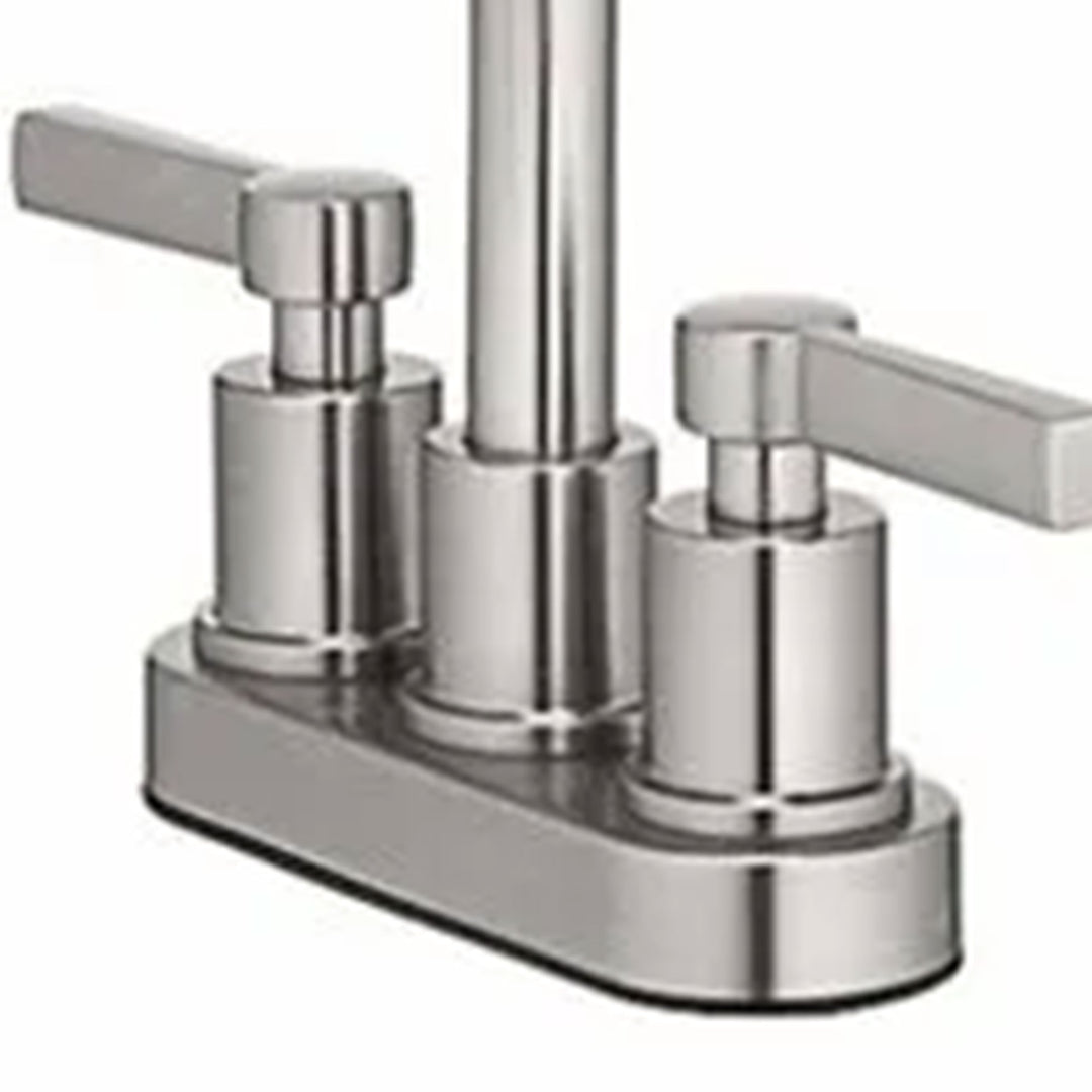 HomePointe Mid-Arch Double Handle Lavatory Faucet with Pop-Up, Brushed Nickel - VMInnovations