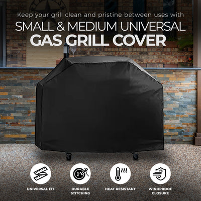Grill Zone 60 x 20 x 45" Small/Medium Premium Universal Gas Grill Cover, Black