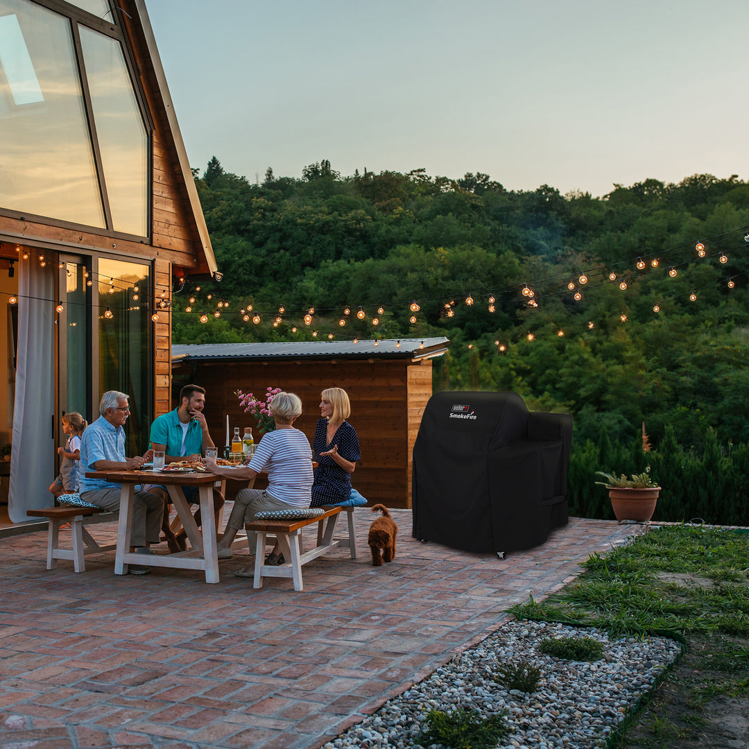 Weber SmokeFire EX4 Wood Pellet BBQ Grill Heavy Duty Polyester Cover, Black - VMInnovations