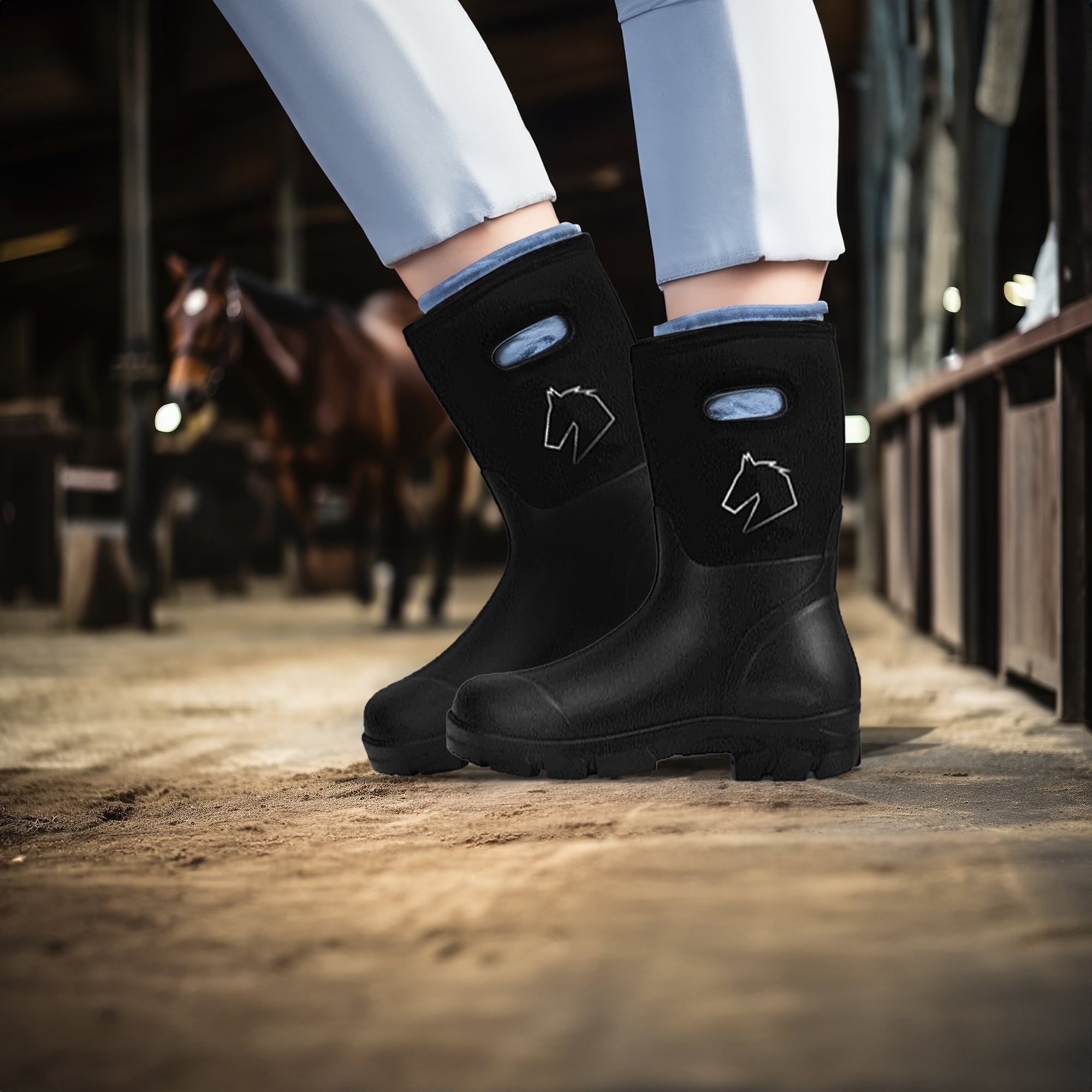 Master Rancher Waterproof Work Farm Boots Unisex Men's 12 Women's 14, Black - VMInnovations