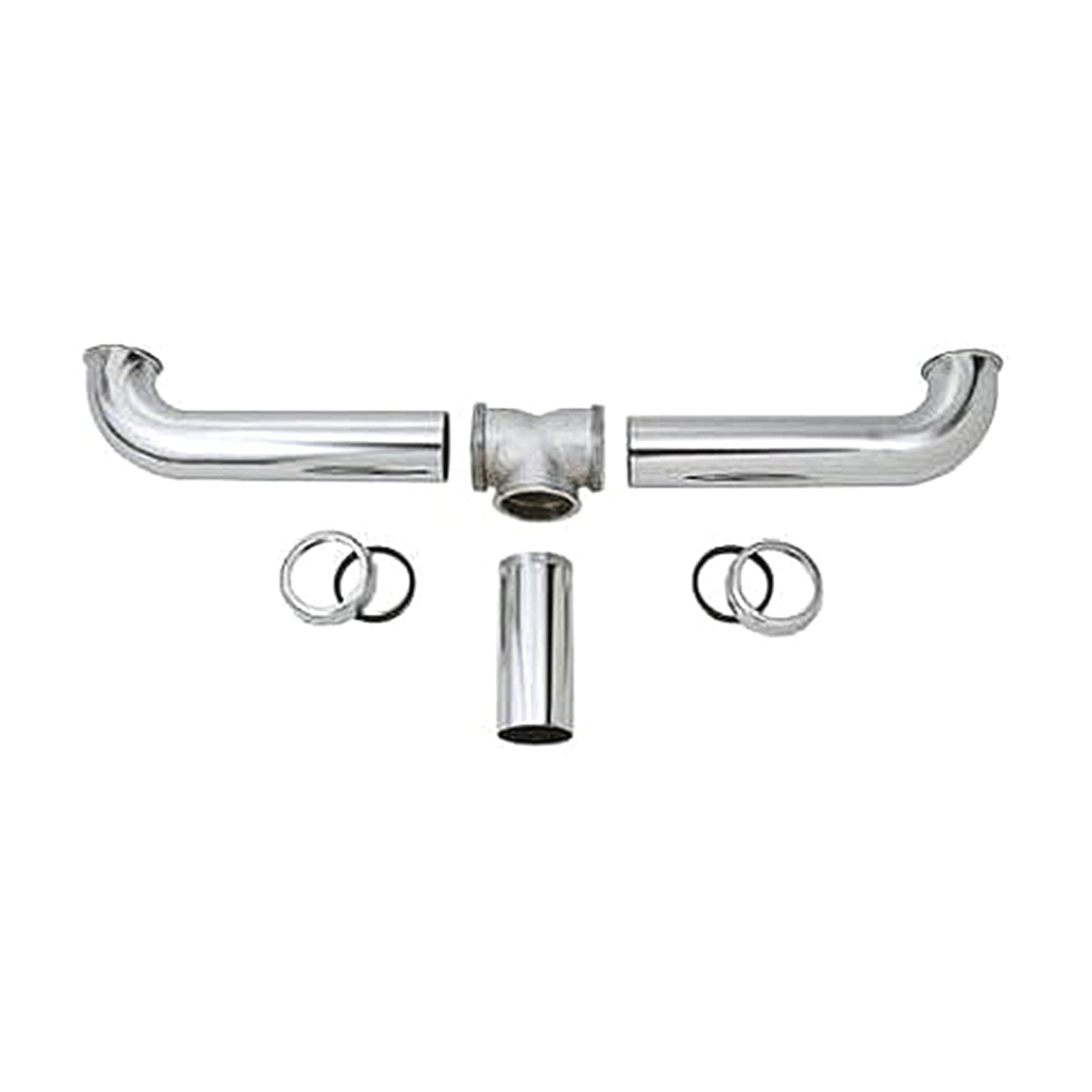 Master Plumber 2 Bowl Center Outlet Drain with Chrome Plated Brass for Sinks - VMInnovations