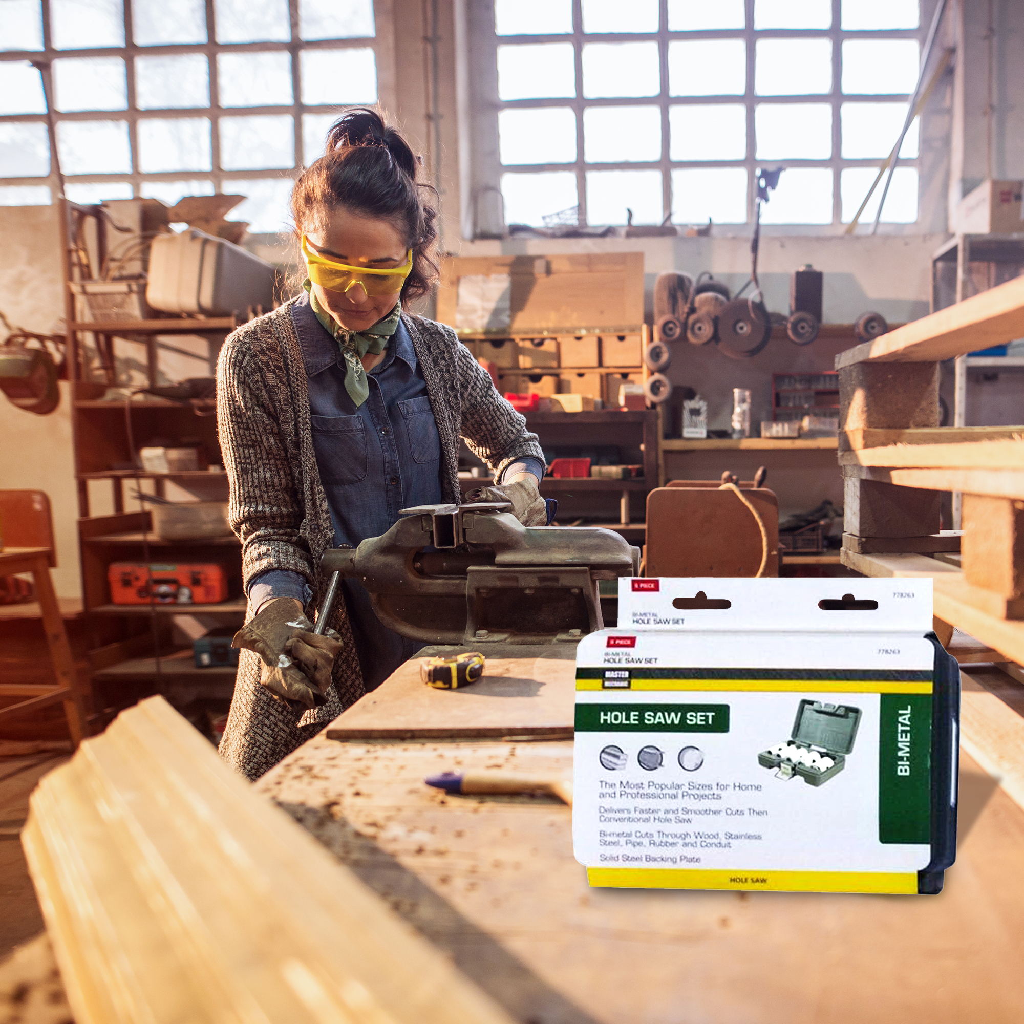 Master Mechanic 6 Piece Bi Metal Hole Saw Drive Plate on Hole Saws Under 3 Inch - VMInnovations