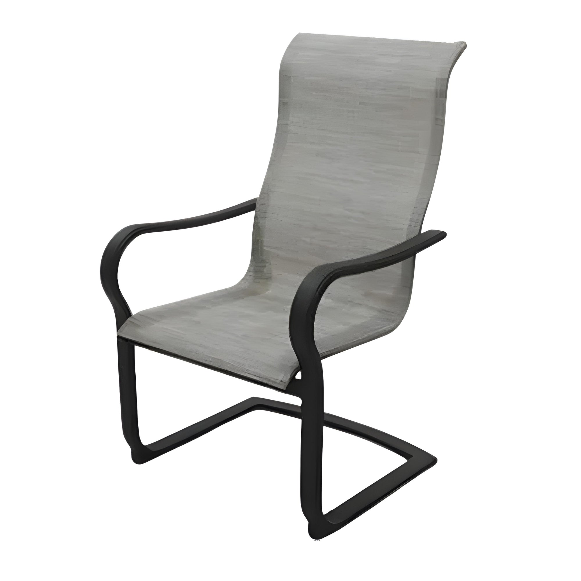 Four Seasons Courtyard Palermo C-Spring Sling Fabric Outdoor Chair, Gray, 4 Pack - VMInnovations