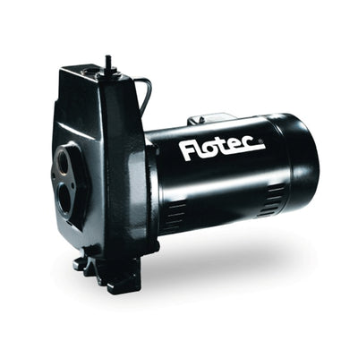 Flotec 1/2 HP Cast Iron Convertible Jet Pump Tackles Water Depths of Up To 100'