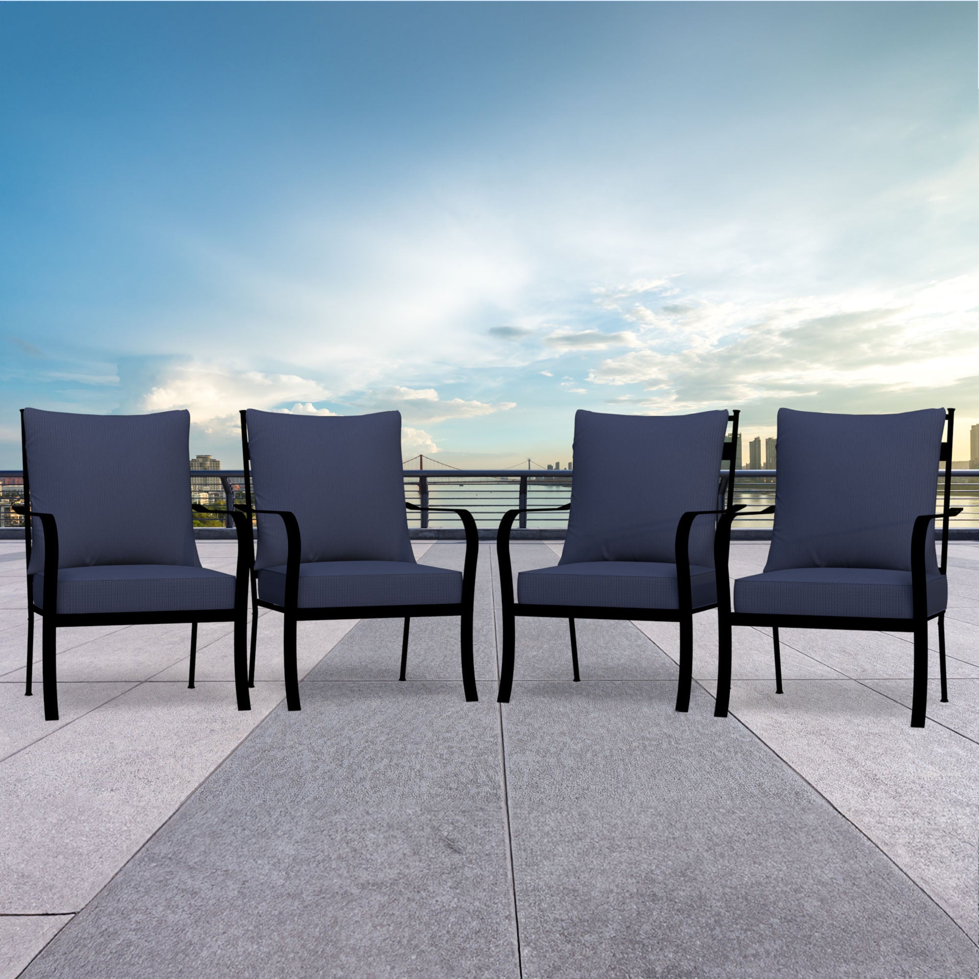 Four Seasons Courtyard Canmore Chair w/Aluminum Frame Chair (4pk) (Open Box) - VMInnovations