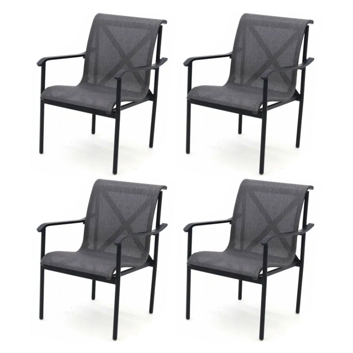 Four Seasons Courtyard Norwalk Outdoor Patio Arm Chair Furniture Set, 4 Pack