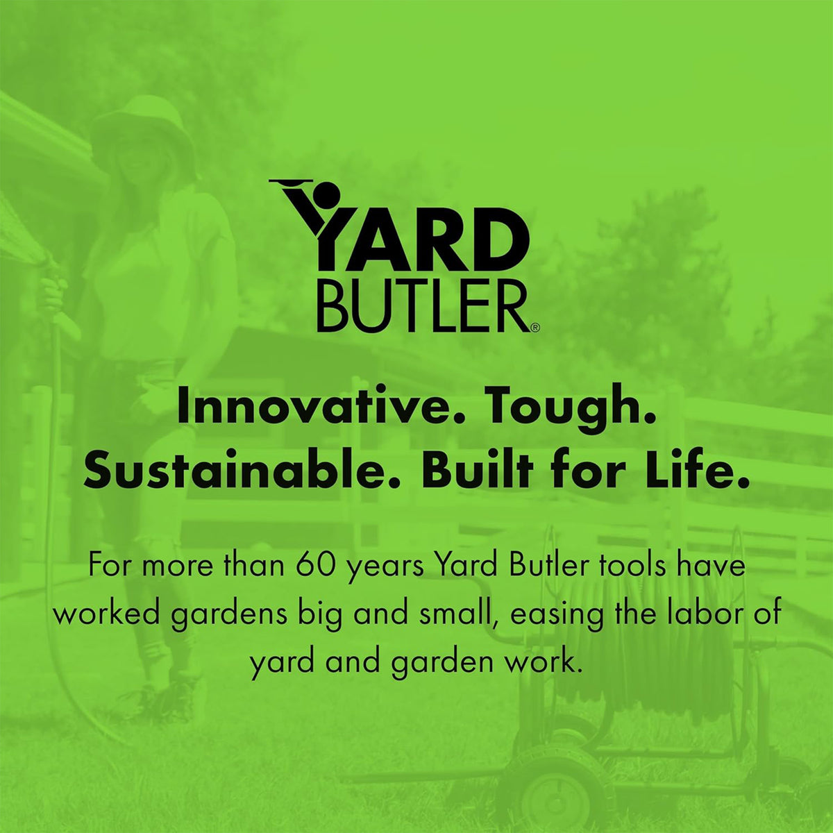 Yard Butler 4 Wheel Heavy Duty Steel Hose Truck Holds 400ft of Hose, (Open Box)