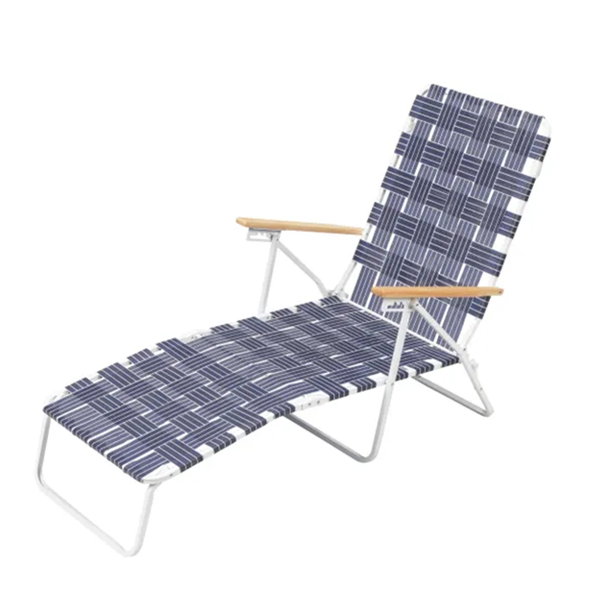 RIO Brands High Back Chaise Lounge Chair w/ Powder Coated Steel Frame,Blue(Used) - VMInnovations