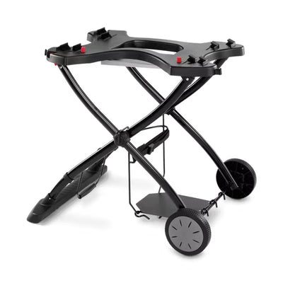 Weber Q Foldable Cart for Q1000 & 2000 Series Grills w/ Transport Handle, Black