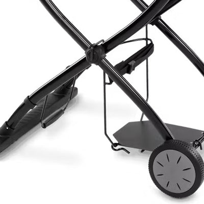 Weber Q Foldable Cart for Q1000 & 2000 Series Grills w/ Transport Handle, Black