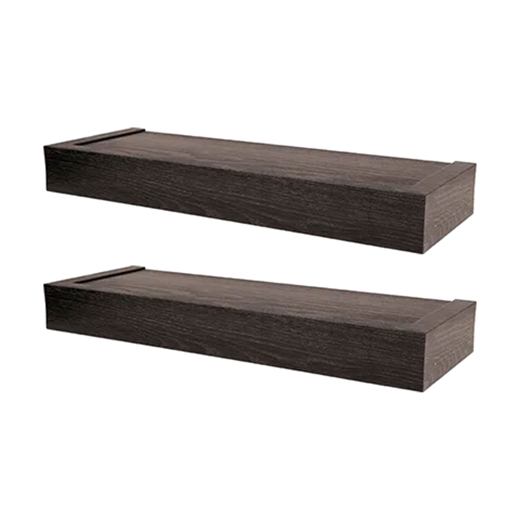 Four Seasons Courtyard 18" Modern Floating Shelf Holds 15 lbs, 2 Pack, Espresso