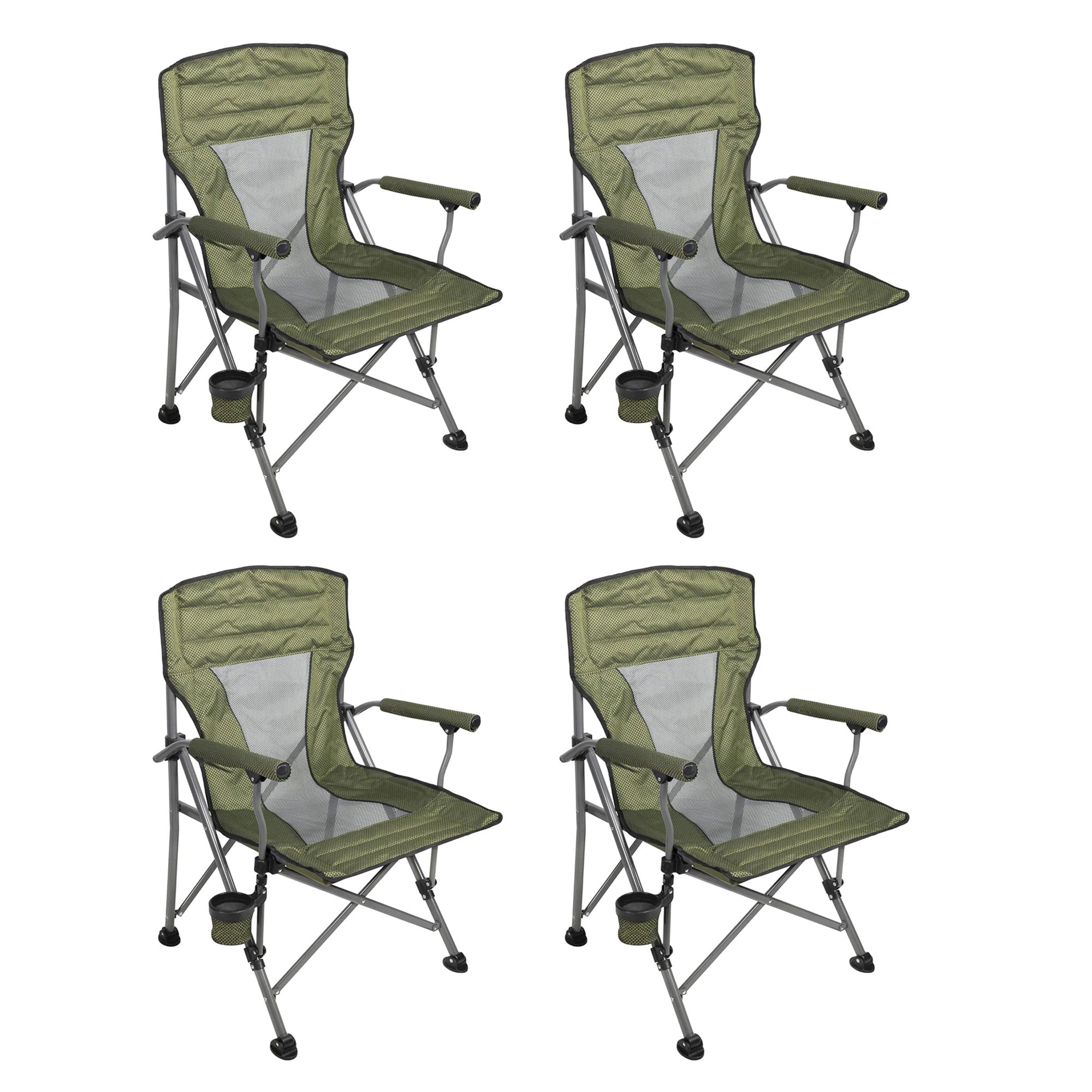 Four Seasons Courtyard Arm Chair with Lumbar Support, Green (4 Pack) (Open Box) - VMInnovations