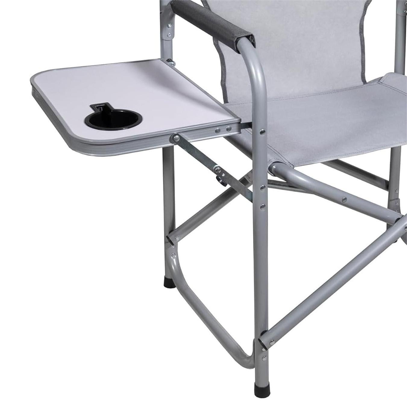 Four Seasons Courtyard Polyester Director's Chair with Side Table, Gray (6 Pack) - VMInnovations