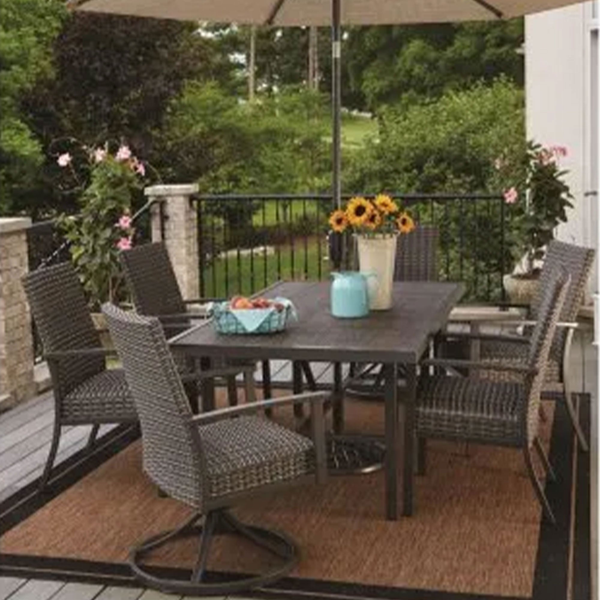 Four Seasons Courtyard Nantucket Woven Swivel Rocker w/Steel Frame (2pk) (Used) - VMInnovations
