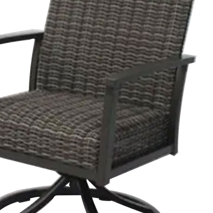 Four Seasons Courtyard Nantucket Woven Swivel Rocker with Steel Frame (2 Pack) - VMInnovations