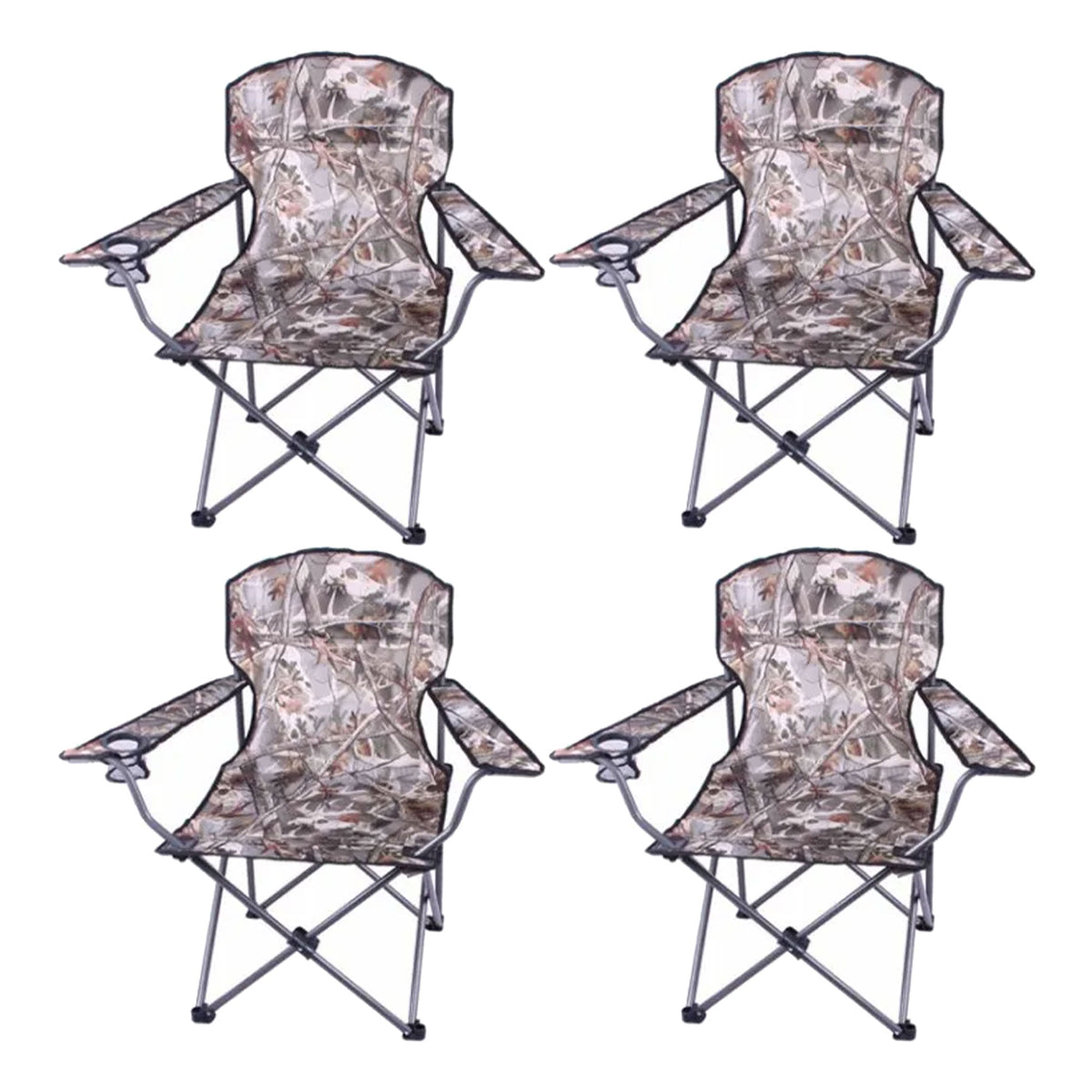 Four Seasons Courtyard Oversized Polyester Arm Chair w/Durable Steel Frame, Camo - VMInnovations