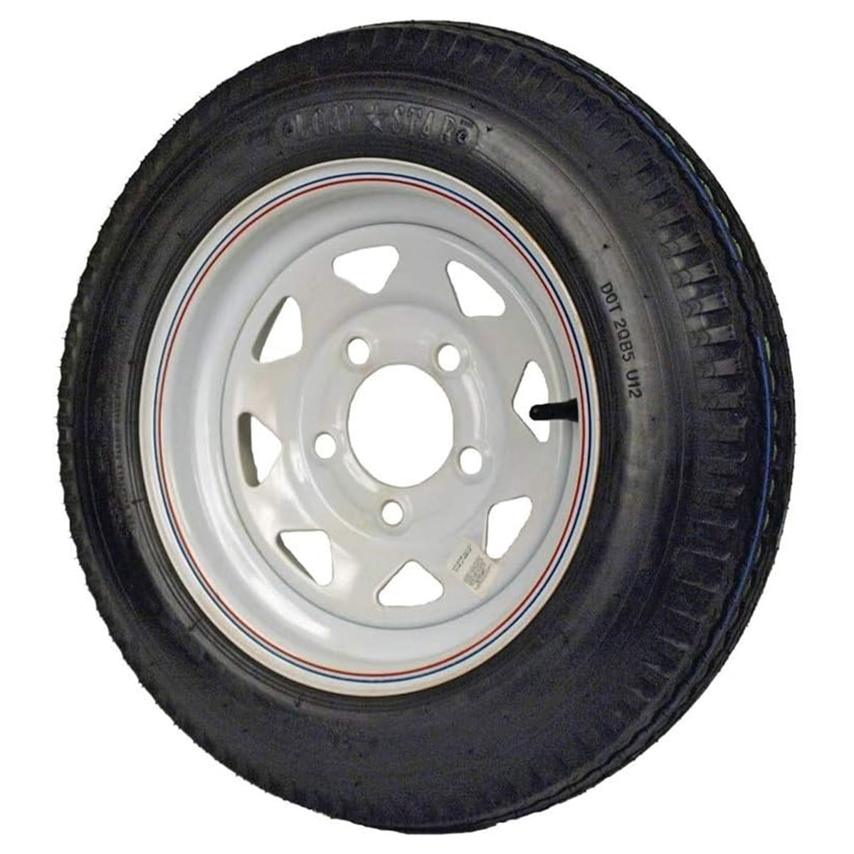 Kenda Loadstar 480-12 LRC Utility Trailer Tire and 5-Hole Custom Spoke Wheel