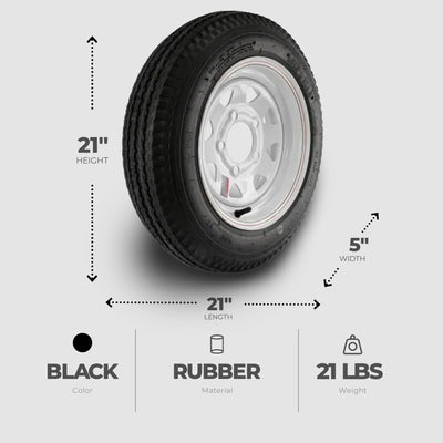 Kenda Loadstar Trailer Tire and 5 Hole 990 Pound Max Load Custom Spoke Wheel