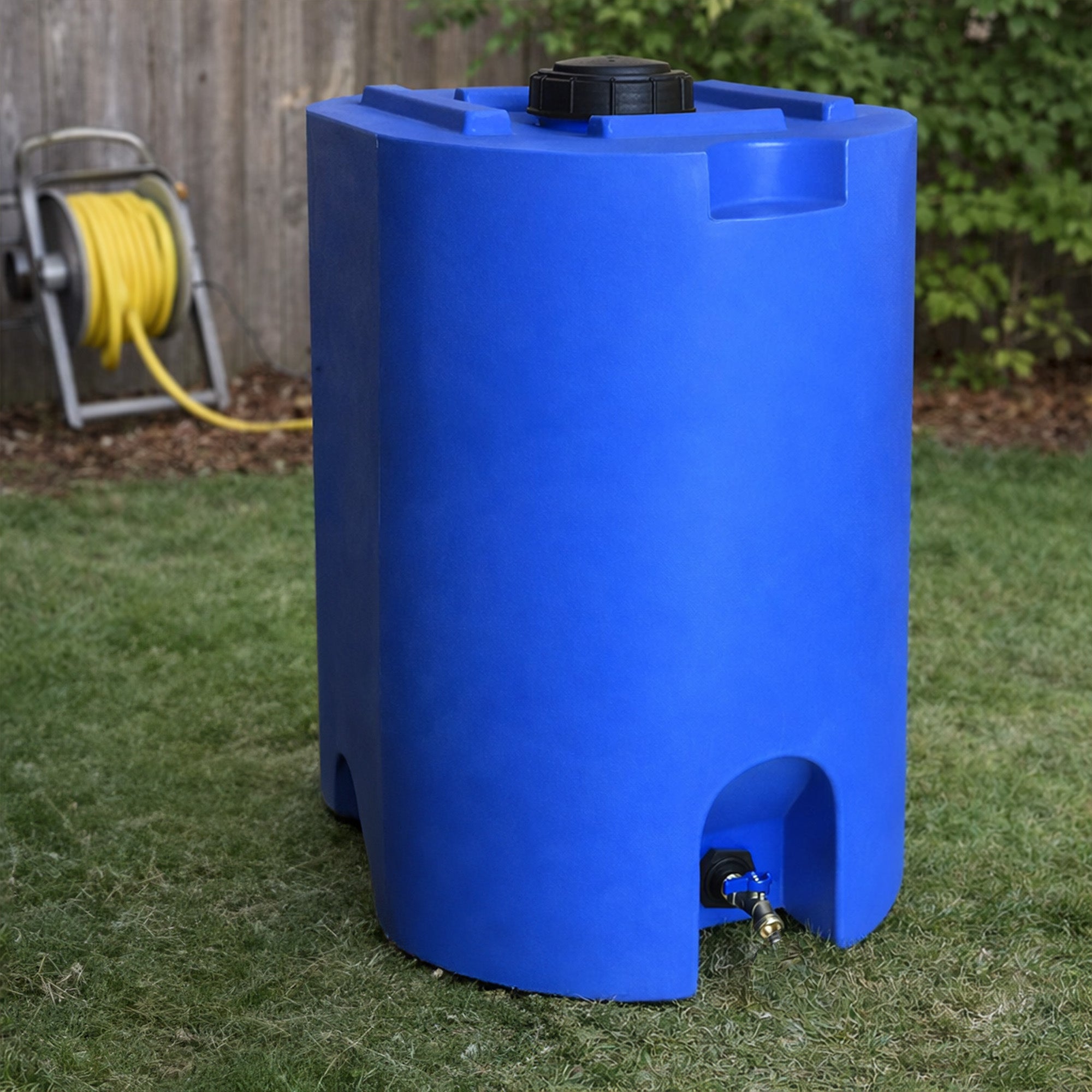 WaterPrepared 55 Gal Stackable Utility Water Tank w/Large Cap, Blue (For Parts) - VMInnovations