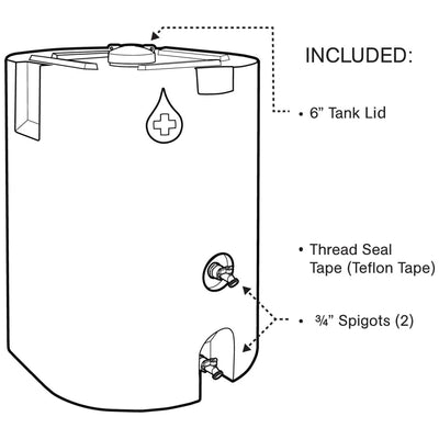 WaterPrepared 160 Gal Stackable Design Utility Water Tank with Large Cap, Blue