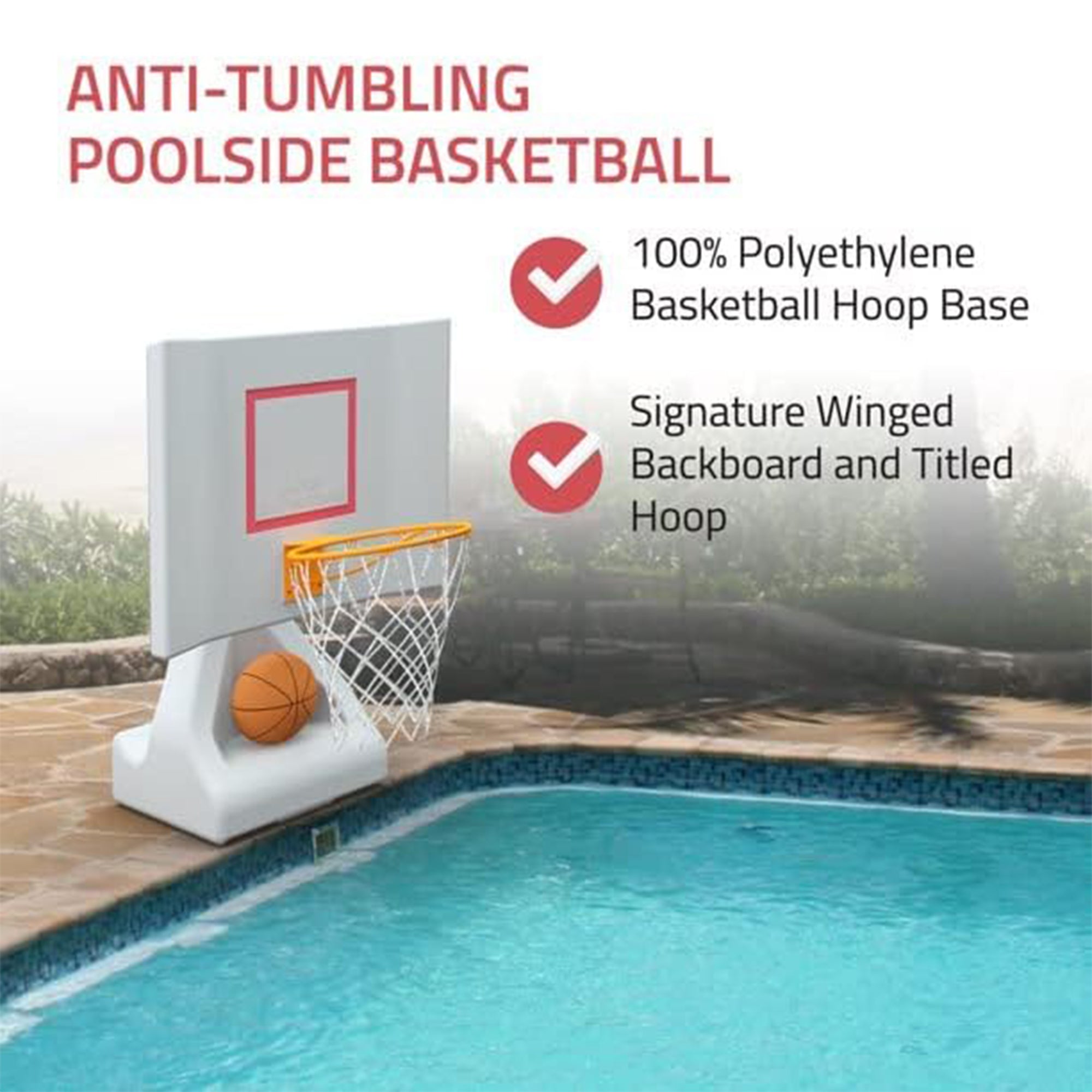 Good Ideas 15 Inch Pool Shot Rock the House Pool Freestanding Basketball Hoop - VMInnovations