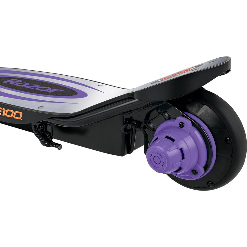 Razor Power Core E100 Electric Scooter with Aluminum Deck and Hand Brake, Purple