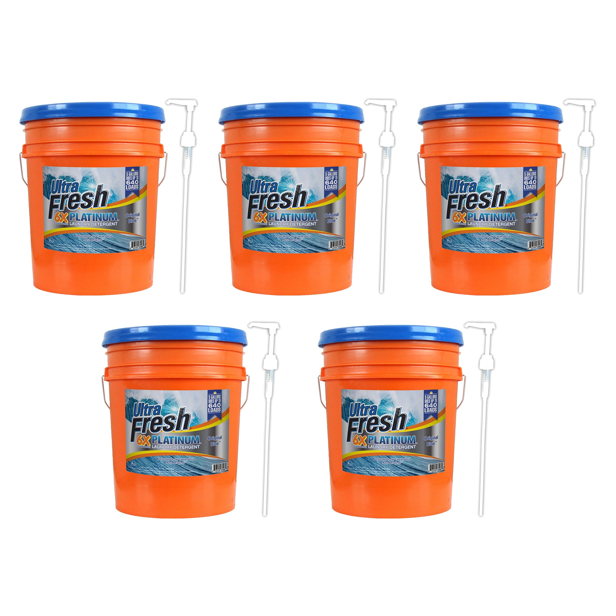 Ultra Fresh 6X Platinum 5 Gallon Laundry Detergent, Up to 640 Loads (5 Pack) - VMInnovations