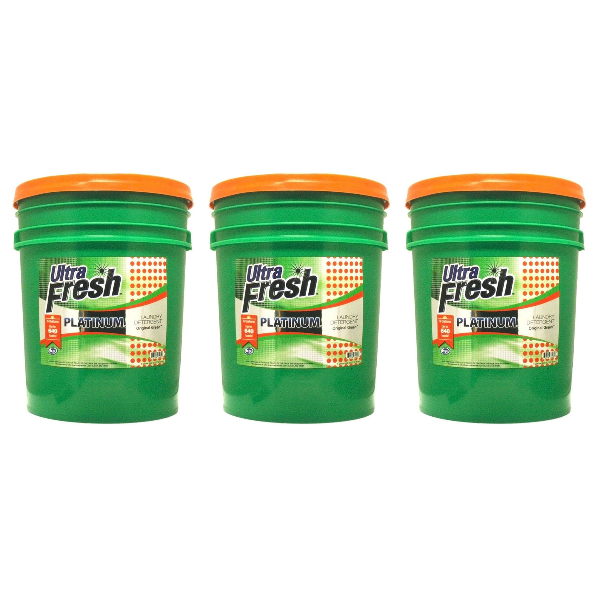 Ultra Fresh 3X Platinum 5 Gallon Laundry Detergent, Up to 640 Loads (3 Pack) - VMInnovations