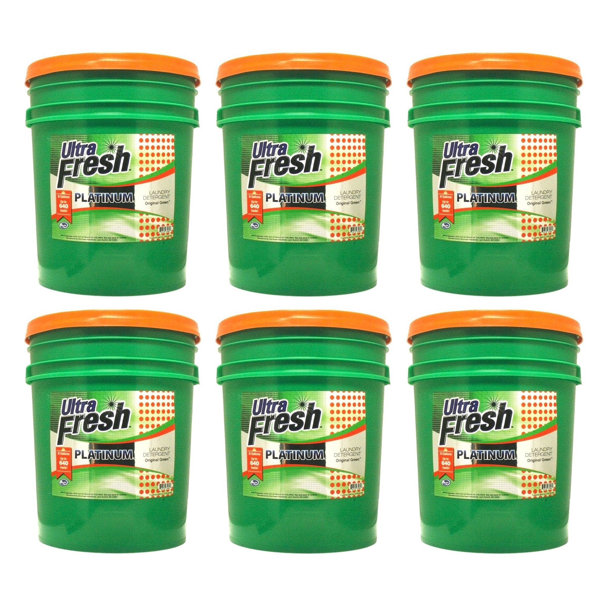 Ultra Fresh 3X Platinum 5 Gallon Laundry Detergent, Up to 640 Loads (6 Pack) - VMInnovations