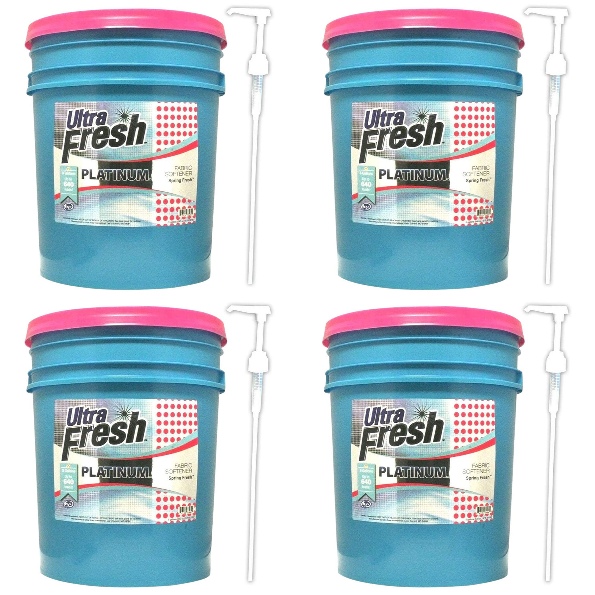 Ultra Fresh Platinum 5 Gal Spring Fresh Fabric Softener Up to 640 Loads (4 Pack) - VMInnovations