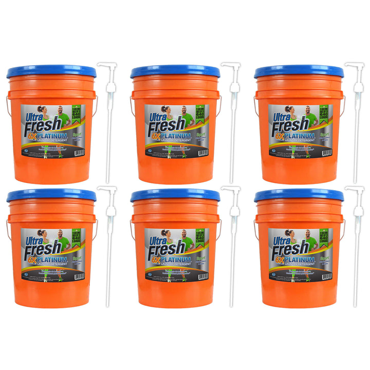 Ultra Fresh 6X Platinum 5 Gal Sport Laundry Detergent, Up to 640 Loads (6 Pack) - VMInnovations